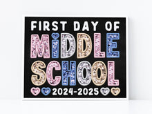 First Day Of Middle School PRINTABLE Sign Chalkboard Back To School Sign Photo Prop Instant Download