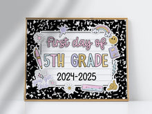 First Day Of Fifth Grade Sign Pastel PRINTABLE, First Day Of 5th Grade, First Day Of School Sign For Girl 1st Day Photo Prop