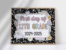 First Day Of 12th Grade Sign Pastel PRINTABLE, First Day Of Senior Year, First Day Of School Sign For Girl 1st Day Photo Prop