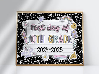 First Day Of 10th Grade Sign Pastel PRINTABLE, First Day Of Tenth Grade, First Day Of School Sign For Girl 1st Day Photo Prop