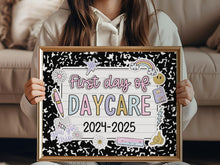 First Day Of Daycare Sign Pastel PRINTABLE, First Day Of School Sign For Girl 1st Day Photo Prop