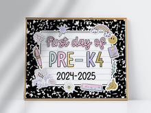 First Day Of Pre-K4 Sign Pastel PRINTABLE, First Day Of School Sign For Girl 1st Day Photo Prop