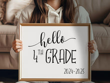 Hello 4th Grade Sign, First Day Of 4th Grade, PRINTABLE, Instant Download