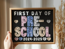 First Day Of Preschool PRINTABLE Sign Chalkboard Back To School Sign Photo Prop Instant Download