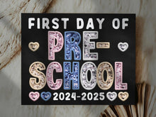 First Day Of Preschool PRINTABLE Sign Chalkboard Back To School Sign Photo Prop Instant Download