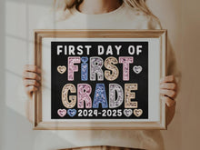 First Day Of First Grade PRINTABLE Sign Chalkboard 1st Grade Back To School Sign Photo Prop Instant Download