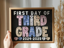 First Day Of 3rd Grade PRINTABLE Sign Chalkboard Third Grade Back To School Sign Photo Prop Instant Download