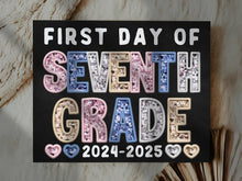 First Day Of 7th Grade PRINTABLE Sign Chalkboard Seventh Grade Back To School Sign Photo Prop Instant Download