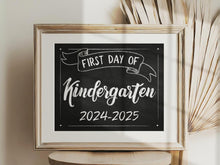 First Day Of Kindergarten Sign Printable Chalkboard 2024