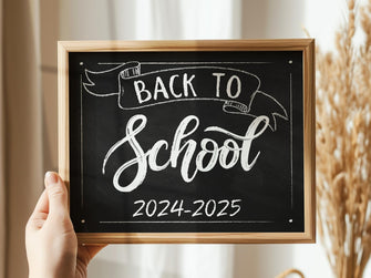 Back To School Sign Printable 2024 Chalkboard, First Day Of School Sign