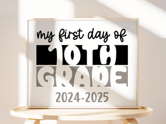 First Day Of 10th Grade Sign PRINTABLE, Tenth Grade Sign, 1st Day Of School, Instant Download