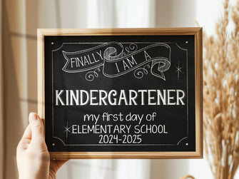 First Day Of Kindergarten Sign Elementary School Back To School Sign Chalkboard Printable