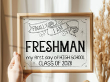 First Day Of Freshman Year Sign Class Of 2028 9th Grade Sign PRINTABLE Back To School