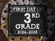 First Day Of Third Grade Sign PRINTABLE 3rd Grade Sign School Sign 1st Chalkboard 2024