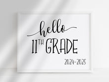 Hello 11th Grade Sign, First Day Of 11th Grade, PRINTABLE, Instant Download