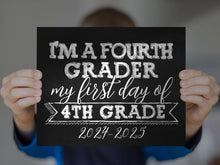 First Day Of 4th Grade Sign Fourth Grade Sign PRINTABLE School 1st Chalkboard 2024