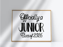 First Day Of Junior Year Sign PRINTABLE Class Of 2026, Officially A Junior Sign, 11th Grade Sign