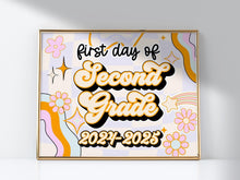 PRINTABLE First Day Of Second Grade Sign Retro 2nd Grade School Sign