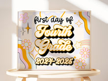 PRINTABLE First Day Of 4th Grade Sign Retro Fourth Grade School Sign