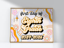 PRINTABLE First Day Of 8th Grade Sign Retro Eighth Grade School Sign