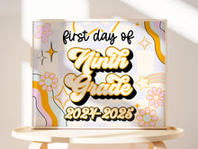 PRINTABLE First Day Of 9th Grade Sign Retro Ninth Grade School Sign