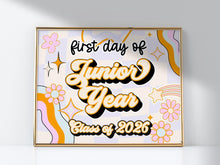 PRINTABLE First Day Of Junior Year Sign Retro Class Of 2026