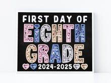 First Day Of 8th Grade PRINTABLE Sign Chalkboard Eighth Grade Back To School Sign Photo Prop Instant Download