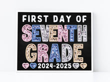 First Day Of 7th Grade PRINTABLE Sign Chalkboard Seventh Grade Back To School Sign Photo Prop Instant Download