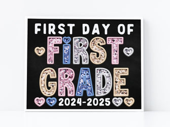 First Day Of First Grade PRINTABLE Sign Chalkboard 1st Grade Back To School Sign Photo Prop Instant Download