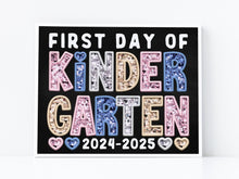 First Day Of Kindergarten PRINTABLE Sign Chalkboard Back To School Sign Photo Prop Instant Download