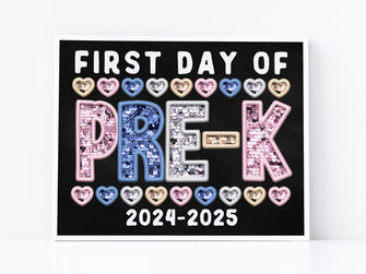 First Day Of Pre K PRINTABLE Sign Chalkboard PreK Back To School Sign Photo Prop Instant Download