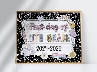 First Day Of 11th Grade Sign Pastel PRINTABLE, First Day Of Junior Year, First Day Of School Sign For Girl 1st Day Photo Prop