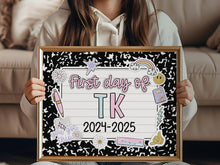 First Day Of Transitional Kindergarten Sign Pastel PRINTABLE, First Day Of TK Sign For Girl 1st Day Photo Prop