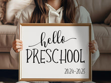 Hello Preschool Sign, First Day Of Preschool, PRINTABLE, Instant Download