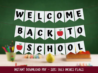 Welcome Back To School Banner PRINTABLE Pennant