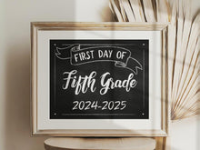 First Day Of Fifth Grade Sign Printable 5th Grade Sign School Chalkboard 2024