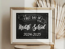 First Day Of Middle School Sign Printable Sign, Chalkboard 6th Grade Sign 2024