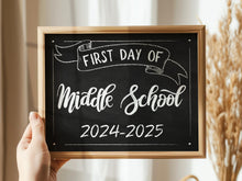 First Day Of Middle School Sign Printable Sign, Chalkboard 6th Grade Sign 2024