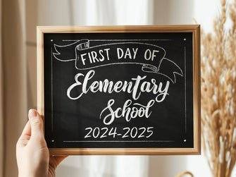 First Day Of Elementary School Sign Printable Chalkboard 2024