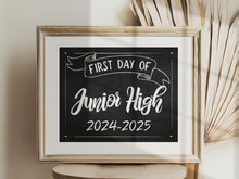 First Day Of Junior High Sign Printable Chalkboard 2024