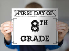 15 First Day Of School Signs BUNDLE PRINTABLE 1st-12th Grade, Preschool, Pre-K, Kindergarten, Instant Download, Photo Prop School Sign, 8x10