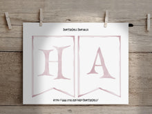 Pink Happy Halloween Banner PRINTABLE Pinkoween Decor In Watercolor Style