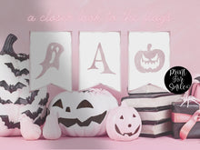 Pink Happy Halloween Banner PRINTABLE Pinkoween Decor In Watercolor Style