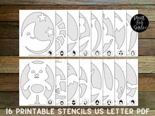 Cute Pumpkin Carving Stencil Set - Cat, Dog Owl Bat, Ghost, Dinosaur, Spider Flower Whale - PRINTABLE Halloween Templates Instant Download