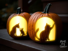 Cat Dog Pumpkin Carving Stencil Set - Printable Halloween Jack O' Lantern Templates - Instant Download