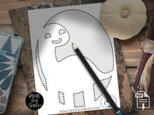 Cute Dinosaur Pumpkin Carving Stencil Template Pattern Halloween PRINTABLE