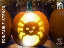Cute Spider Pumpkin Carving Stencil Template Pattern Halloween PRINTABLE