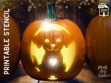Cute Dog Pumpkin Carving Stencil Template Pattern Halloween PRINTABLE