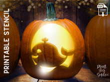 Cute Whale Pumpkin Carving Stencil Template Pattern Halloween PRINTABLE