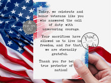 Veterans Day Thank You Note Card PRINTABLE Gift